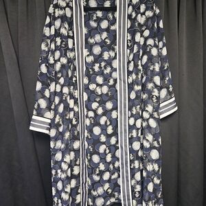 Amalfi Navy and White Swim Coverup